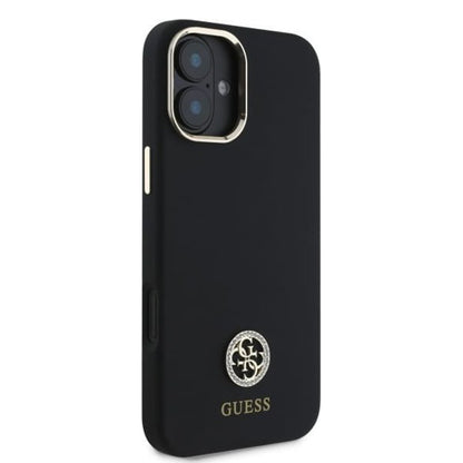 Husa pentru Apple iPhone 16, Guess, Logo Strass 4G, Neagra