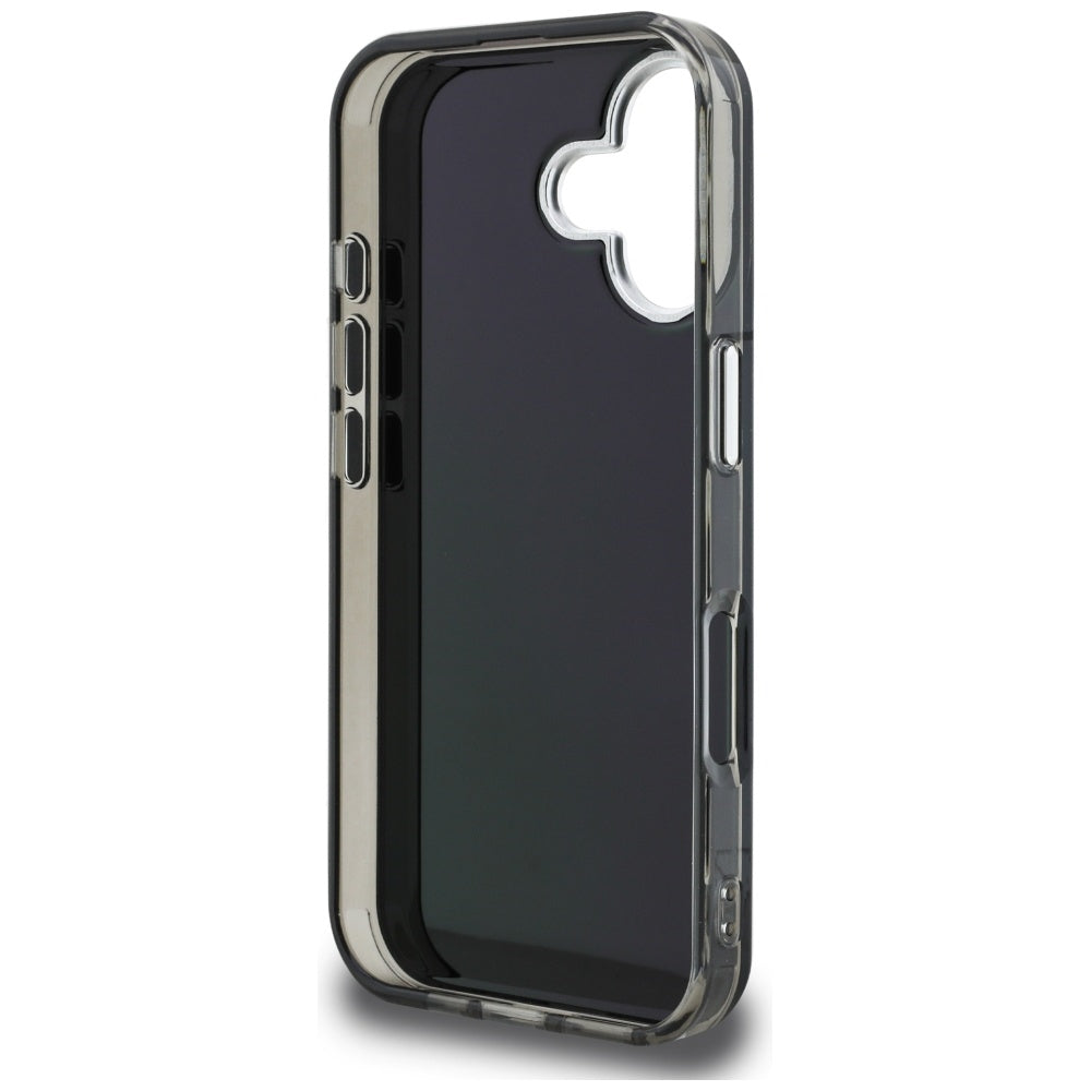 Husa pentru Apple iPhone 16, Karl Lagerfeld, IML Aquarelle Logo Karl & Choupette, Neagra