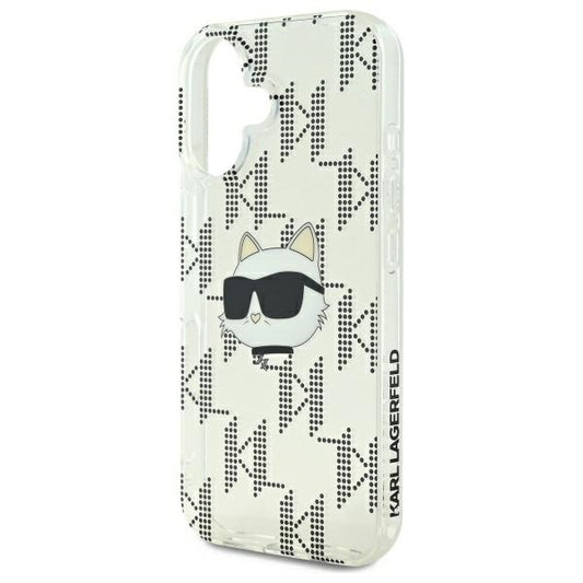 Husa pentru Apple iPhone 16, Karl Lagerfeld, IML Luxury Electroplated Choupette's Head, Transparenta