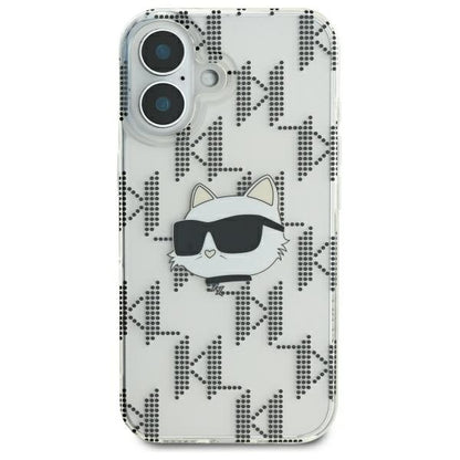 Husa pentru Apple iPhone 16, Karl Lagerfeld, IML Luxury Electroplated Choupette's Head, Transparenta