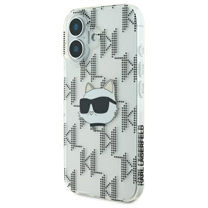 Husa pentru Apple iPhone 16, Karl Lagerfeld, IML Luxury Electroplated Choupette's Head, Transparenta