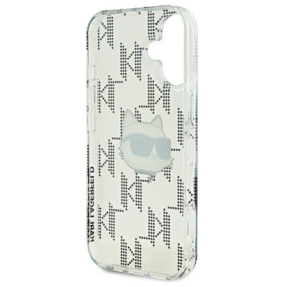 Husa pentru Apple iPhone 16, Karl Lagerfeld, IML Luxury Electroplated Choupette's Head, Transparenta