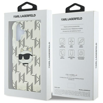 Husa pentru Apple iPhone 16, Karl Lagerfeld, IML Luxury Electroplated Choupette's Head, Transparenta