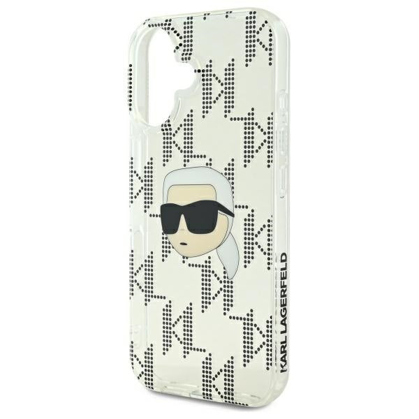 Husa pentru Apple iPhone 16, Karl Lagerfeld, IML Luxury Electroplated Karl's Head, Transparenta