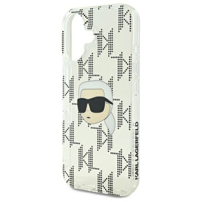 Husa pentru Apple iPhone 16, Karl Lagerfeld, IML Luxury Electroplated Karl's Head, Transparenta
