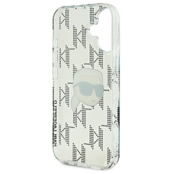 Husa pentru Apple iPhone 16, Karl Lagerfeld, IML Luxury Electroplated Karl's Head, Transparenta