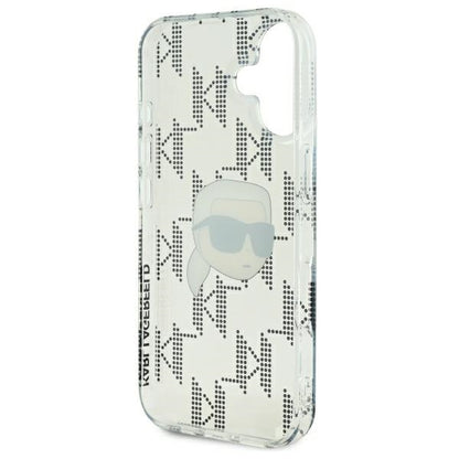Husa pentru Apple iPhone 16, Karl Lagerfeld, IML Luxury Electroplated Karl's Head, Transparenta