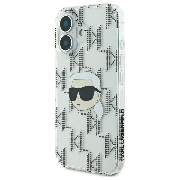 Husa pentru Apple iPhone 16, Karl Lagerfeld, IML Luxury Electroplated Karl's Head, Transparenta