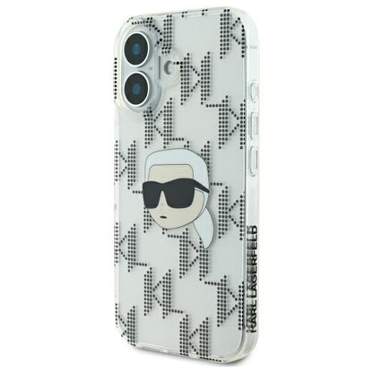 Husa pentru Apple iPhone 16, Karl Lagerfeld, IML Luxury Electroplated Karl's Head, Transparenta