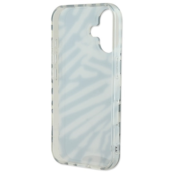 Husa pentru Apple iPhone 16, Karl Lagerfeld, IML Luxury Zebra Pattern with Strap, Neagra