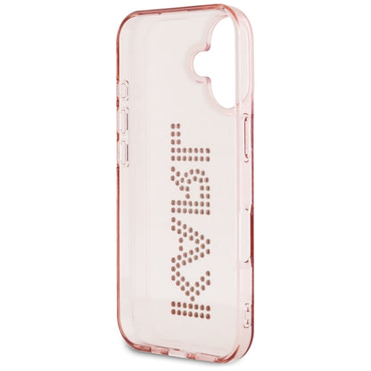 Husa pentru Apple iPhone 16, Karl Lagerfeld, IML Rhinestones Pink Logo, Roz