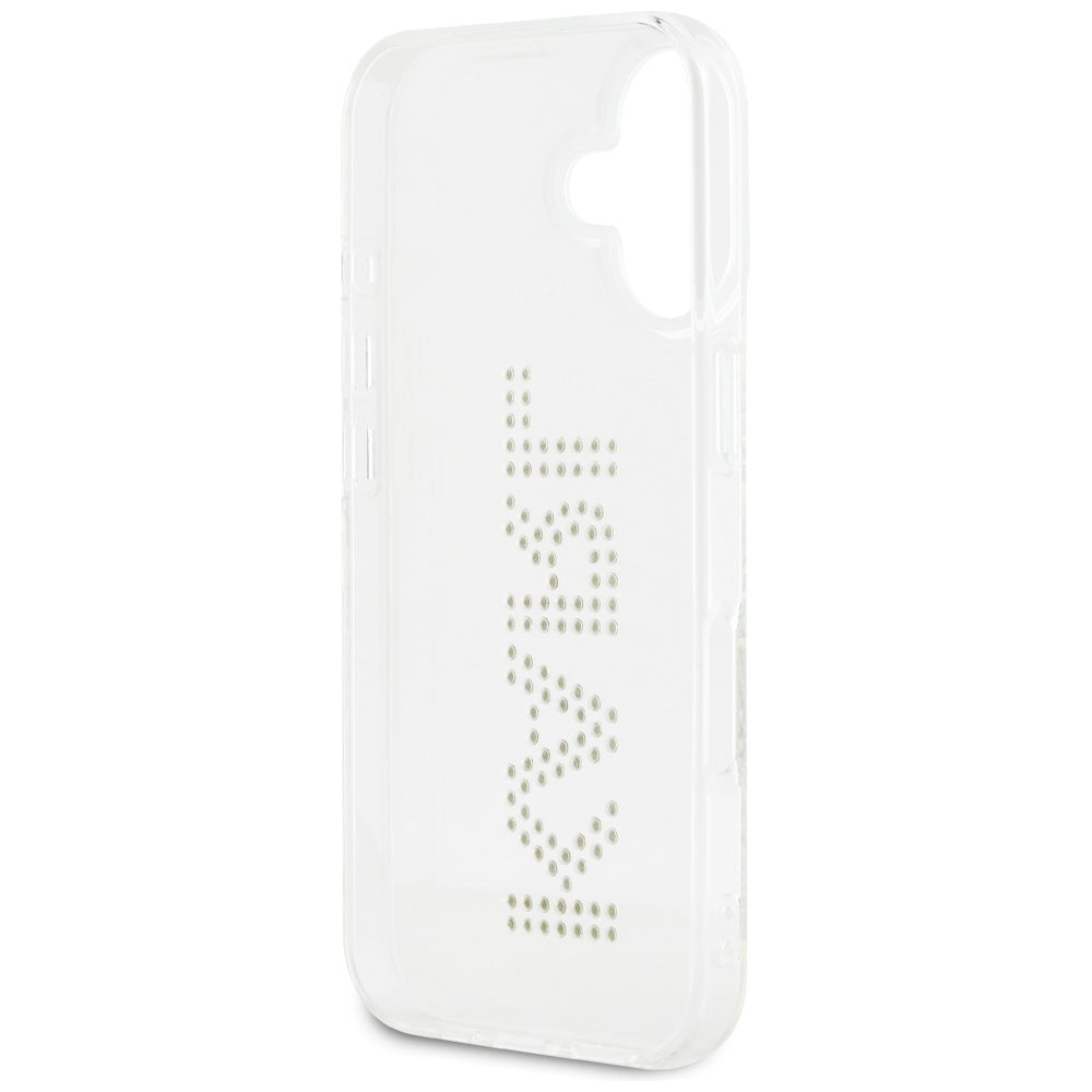 Husa pentru Apple iPhone 16, Karl Lagerfeld, IML Rhinestones Transparent Logo, Transparenta