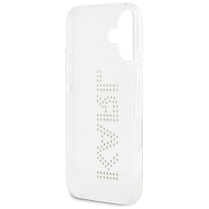 Husa pentru Apple iPhone 16, Karl Lagerfeld, IML Rhinestones Transparent Logo, Transparenta