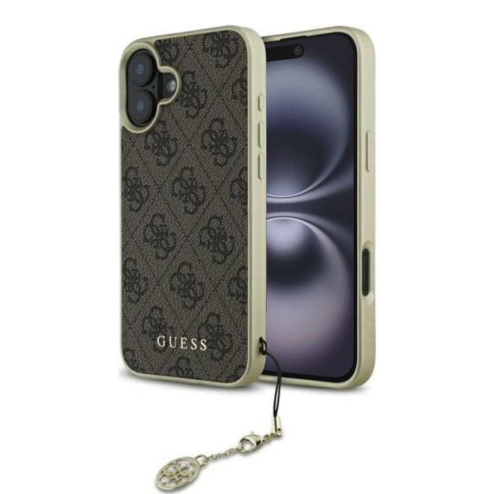 Husa pentru Apple iPhone 16 Plus, Guess, 4G Charm, Maro