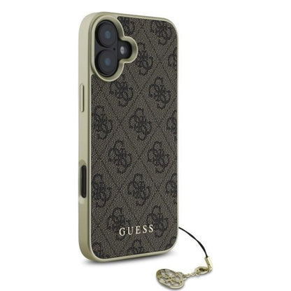 Husa pentru Apple iPhone 16 Plus, Guess, 4G Charm, Maro