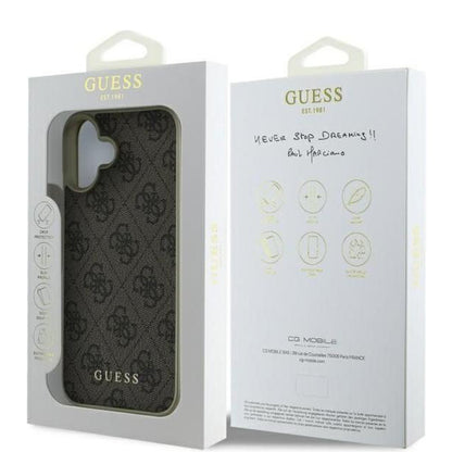 Husa pentru Apple iPhone 16 Plus, Guess, 4G Charm, Maro