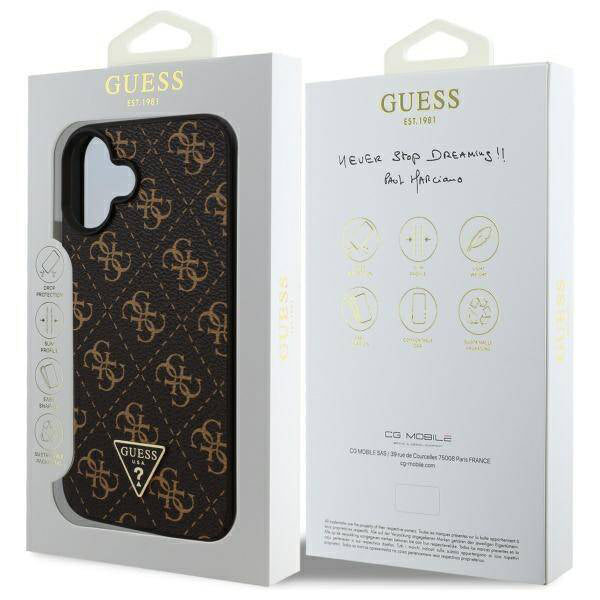 Husa pentru Apple iPhone 16 Plus, Guess, 4G Triangle Logo, Neagra