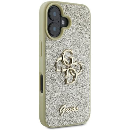 Husa pentru Apple iPhone 16 Plus, Guess, Fixed Glitter Big 4G, Aurie
