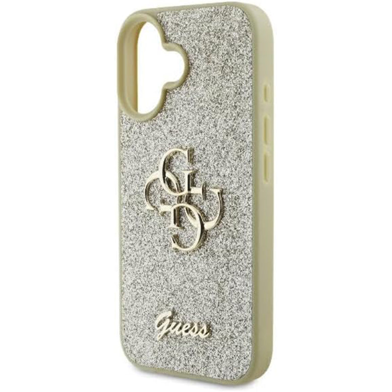 Husa pentru Apple iPhone 16 Plus, Guess, Fixed Glitter Big 4G, Aurie