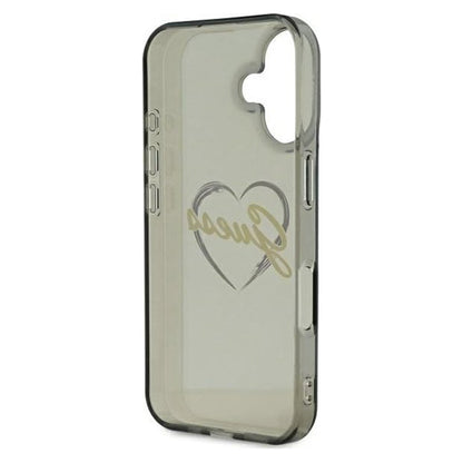 Husa pentru Apple iPhone 16 Plus, Guess, IML Heart, Neagra