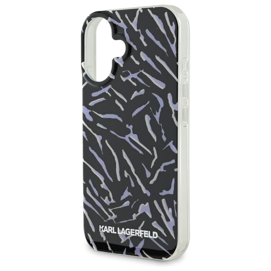 Husa pentru Apple iPhone 16 Plus, Karl Lagerfeld, Zebra with Cord Strap, Mov