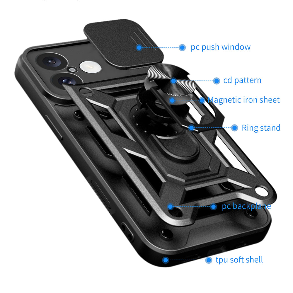 Husa pentru Apple iPhone 16 Plus, Techsuit, CamShield, Neagra