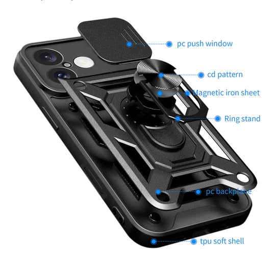 Husa pentru Apple iPhone 16 Plus, Techsuit, CamShield, Neagra