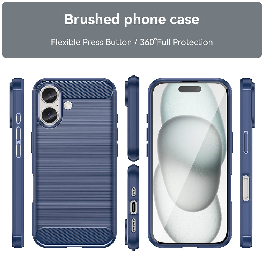 Husa pentru Apple iPhone 16 Plus, Techsuit, Carbon, Albastra