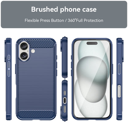 Husa pentru Apple iPhone 16 Plus, Techsuit, Carbon, Albastra