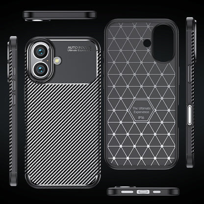Husa pentru Apple iPhone 16 Plus, Techsuit, CarbonFiber, Neagra