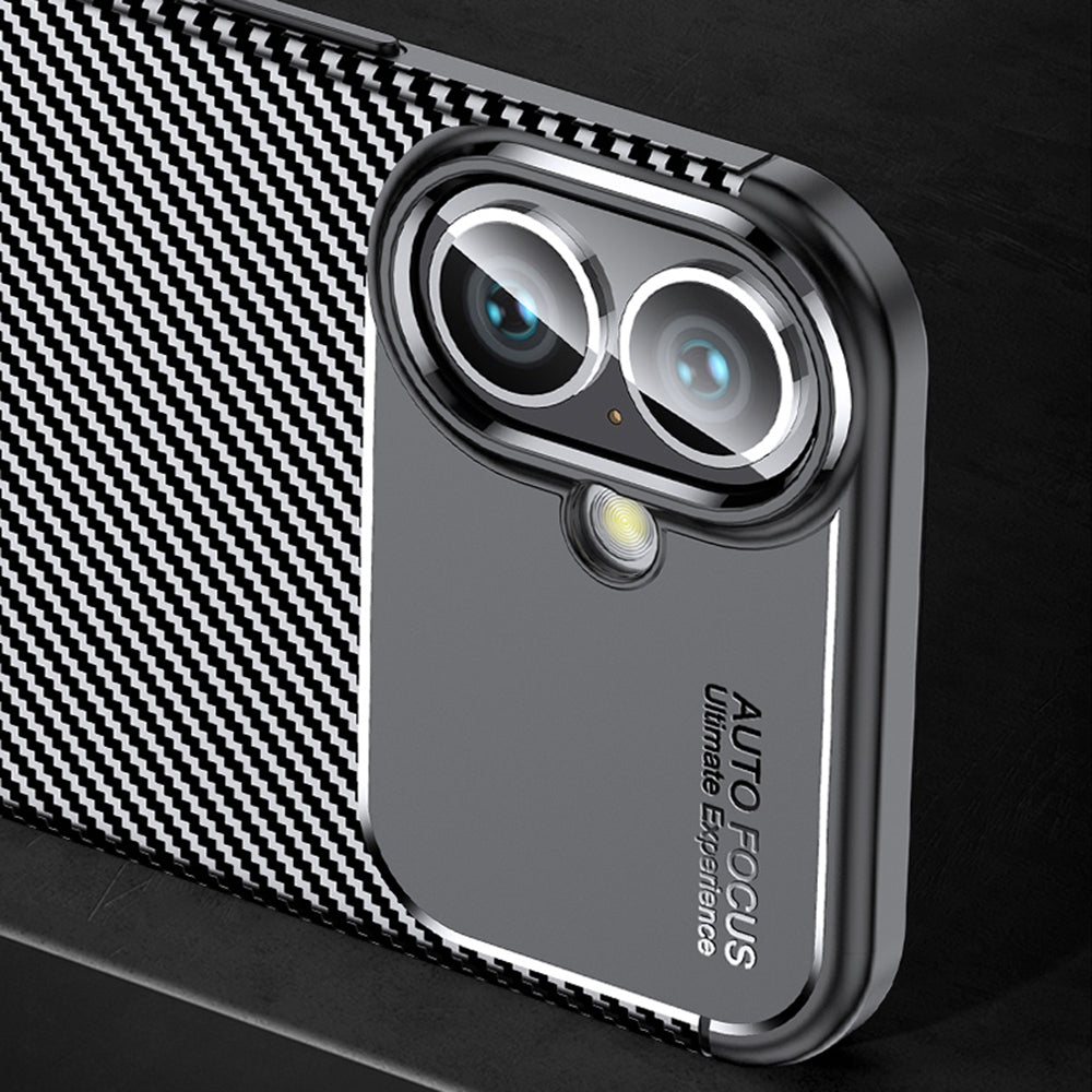 Husa pentru Apple iPhone 16 Plus, Techsuit, CarbonFiber, Neagra