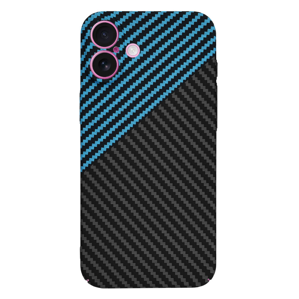 Husa pentru Apple iPhone 16 Plus, Techsuit, Carbonite FiberShell, Neagra Bleu
