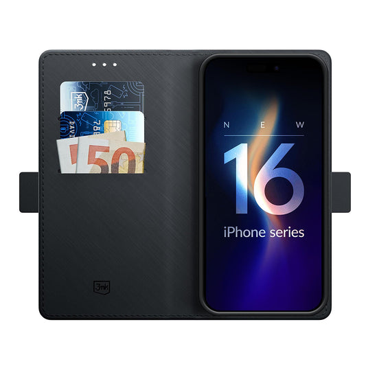Husa pentru Apple iPhone 16 Pro, 3MK, Wallet, Neagra