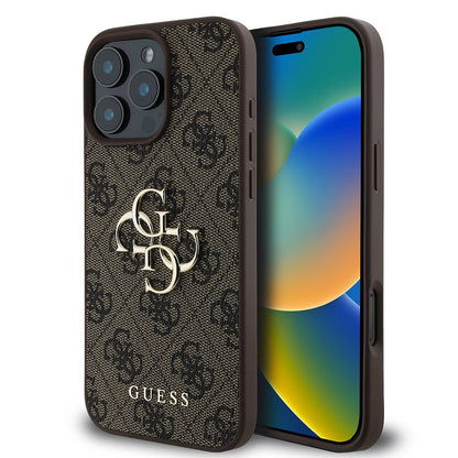 Husa pentru Apple iPhone 16 Pro, Guess, 4G Big Logo, Maro