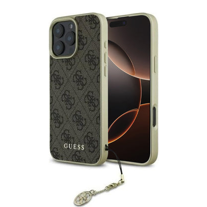 Husa pentru Apple iPhone 16 Pro, Guess, 4G Charm, Maro