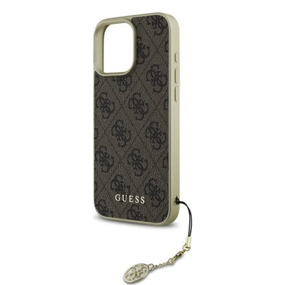 Husa pentru Apple iPhone 16 Pro, Guess, 4G Charm, Maro