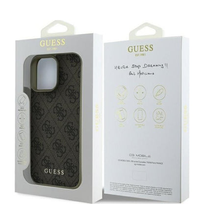 Husa pentru Apple iPhone 16 Pro, Guess, 4G Charm, Maro