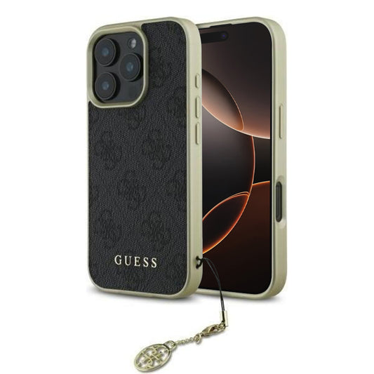 Husa pentru Apple iPhone 16 Pro, Guess, 4G Charm, Neagra