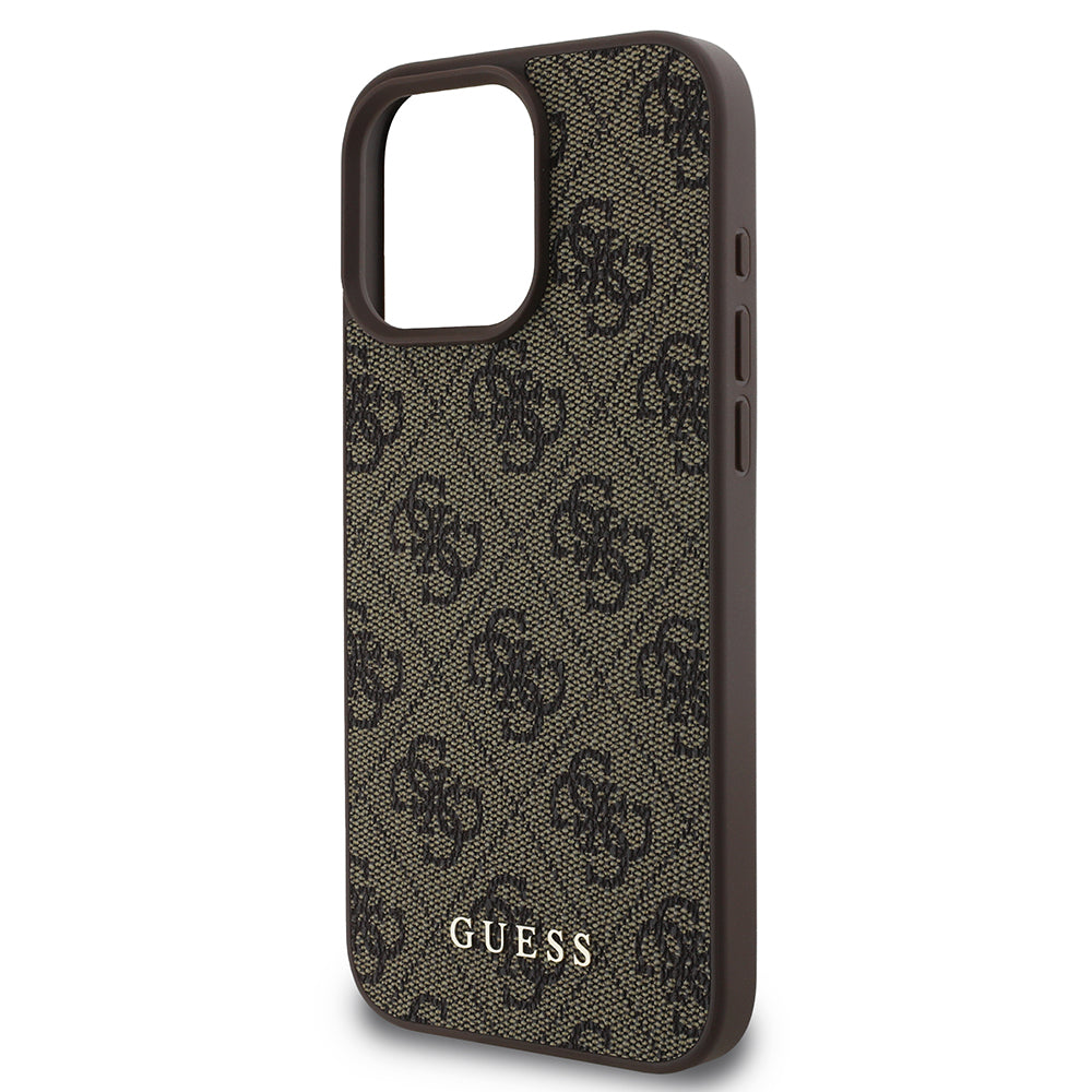 Husa pentru Apple iPhone 16 Pro, Guess, 4G Classic, Maro