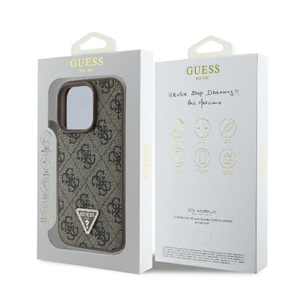 Husa pentru Apple iPhone 16 Pro, Guess, 4G Triangle Strass, Maro