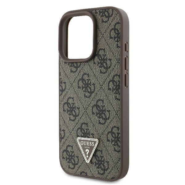 Husa pentru Apple iPhone 16 Pro, Guess, 4G Triangle Strass, Maro