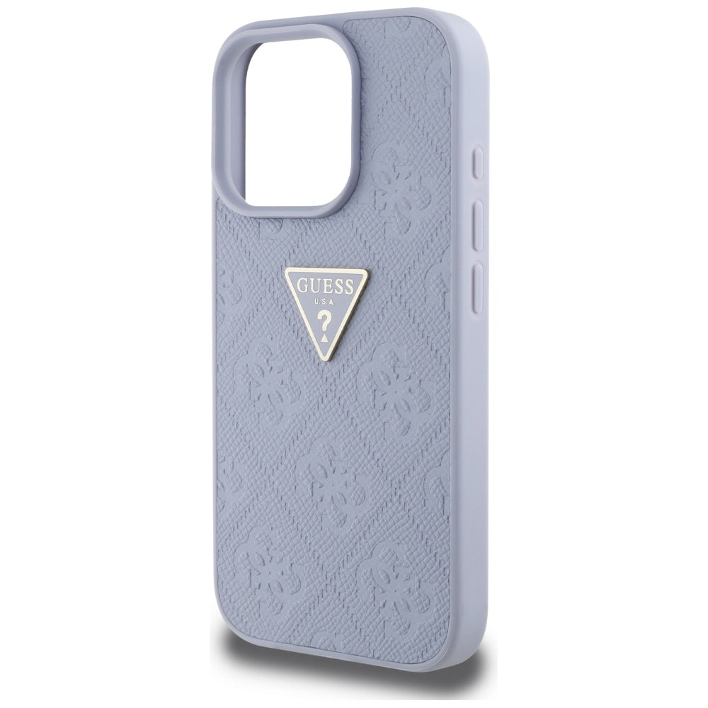 Husa pentru Apple iPhone 16 Pro, Guess, Hot Stamp 4G Pattern Triangle Logo, Mov Deschis