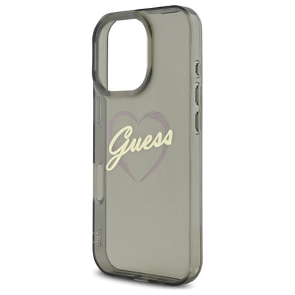 Husa pentru Apple iPhone 16 Pro, Guess, IML Heart, Neagra