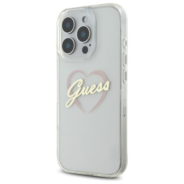 Husa pentru Apple iPhone 16 Pro, Guess, IML Heart, Transparenta