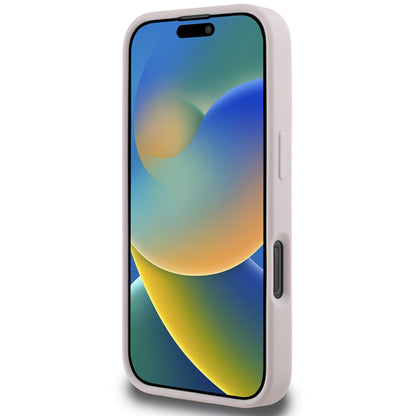 Husa pentru Apple iPhone 16 Pro, Guess, Quilted Metal Logo, Roz