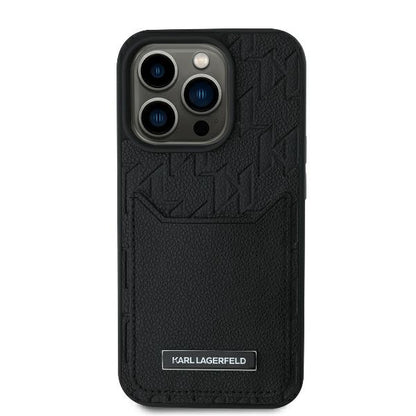 Husa pentru Apple iPhone 16 Pro, Karl Lagerfeld, Cardslots Monogram, Neagra