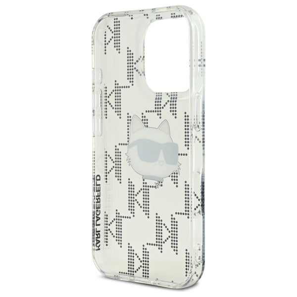 Husa pentru Apple iPhone 16 Pro, Karl Lagerfeld, IML Luxury Electroplated Choupette's Head, Transparenta