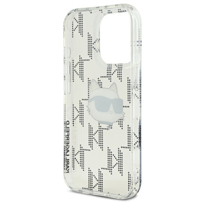 Husa pentru Apple iPhone 16 Pro, Karl Lagerfeld, IML Luxury Electroplated Choupette's Head, Transparenta