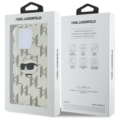 Husa pentru Apple iPhone 16 Pro, Karl Lagerfeld, IML Luxury Electroplated Choupette's Head, Transparenta