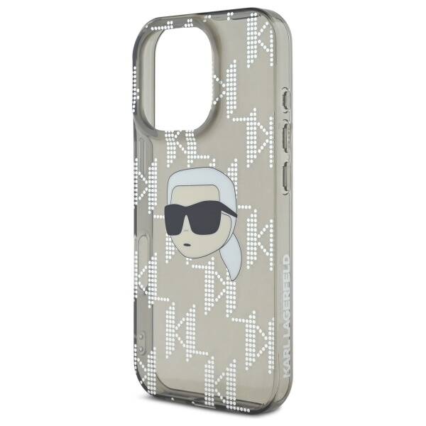 Husa pentru Apple iPhone 16 Pro, Karl Lagerfeld, IML Luxury Electroplated Karl's Head, Neagra